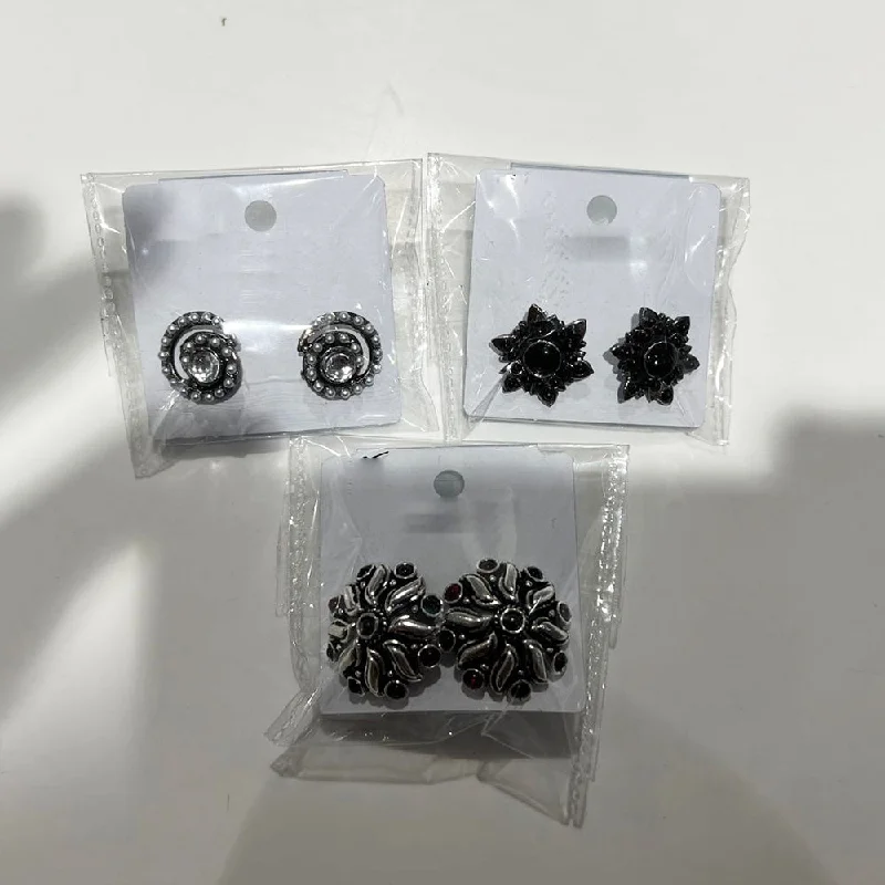 women long earrings -Shrisha Oxidised Plated  Stud Earrings (Assorted Design)