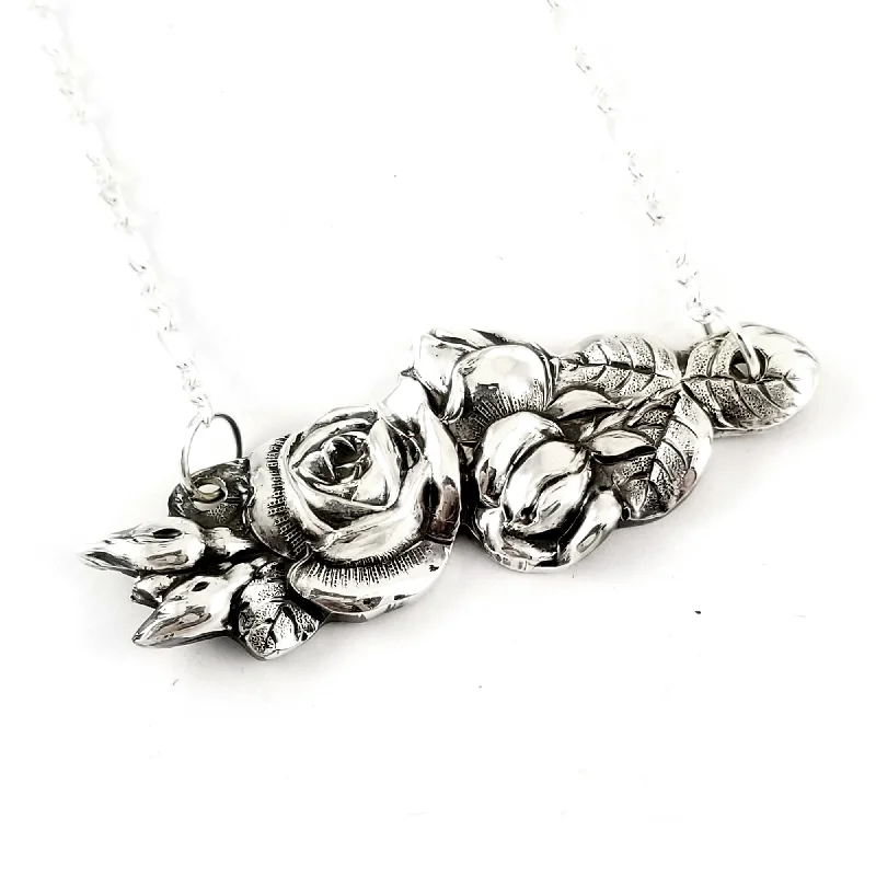 women luxury necklaces -Harlequin Rose Spoon Bar Necklace