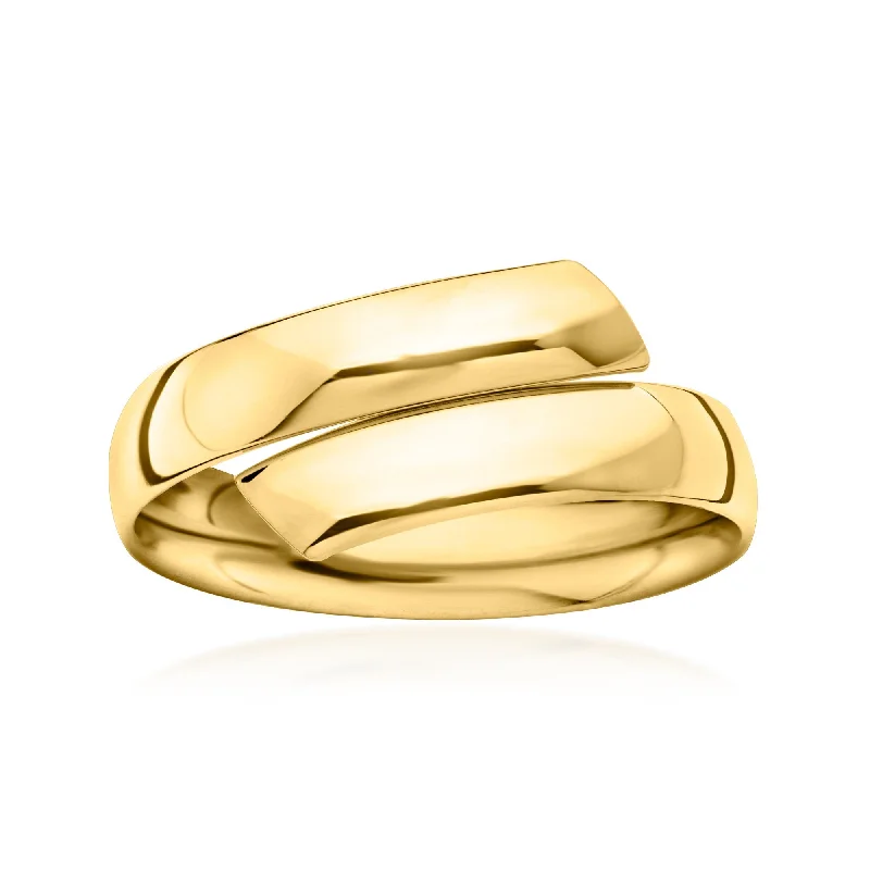 simple engagement rings -Ross-Simons Italian 18kt Yellow Gold Bypass Ring