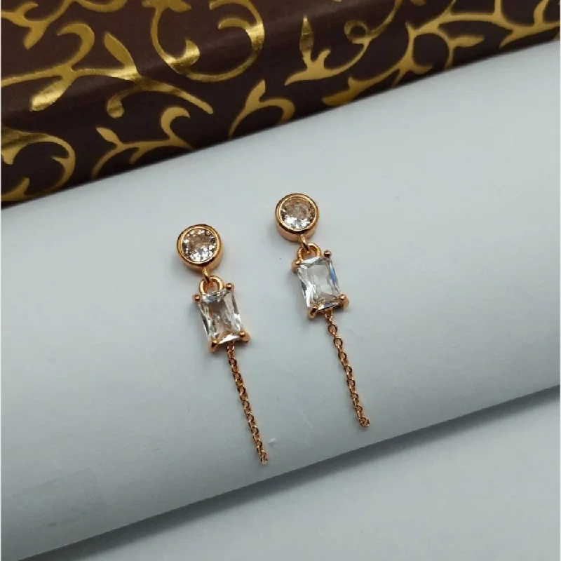 women fashion earrings -Aamrapali Rose Gold Plated Austrian Stone Stud Earrings