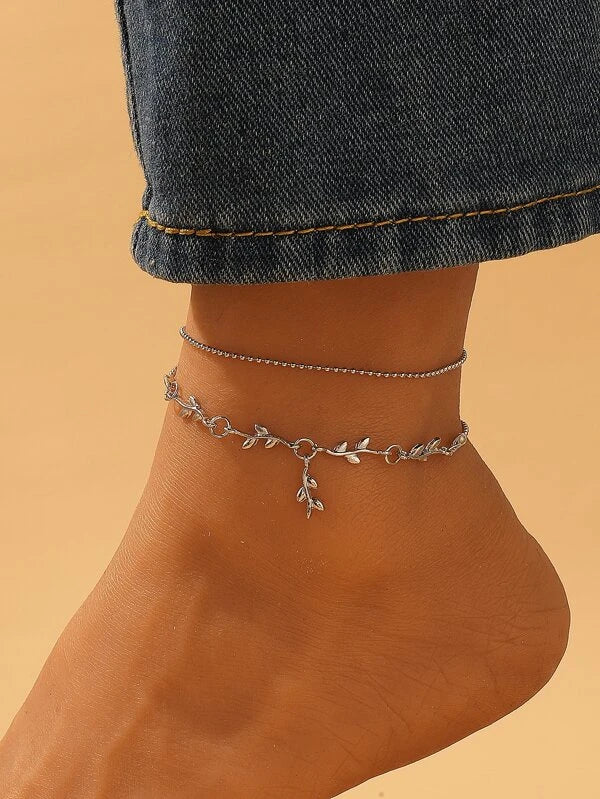 women bangles sets -Silver Vine Style Bracelet/Anklet