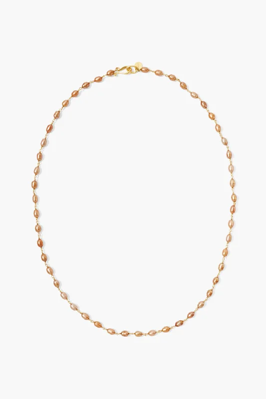 women delicate necklaces -Santa Fe Necklace Copper Pearl