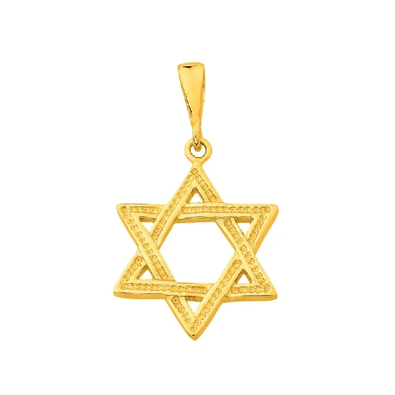 women artistic pendant necklaces -14k Yellow Gold Jewish Star of David Charm Pendant