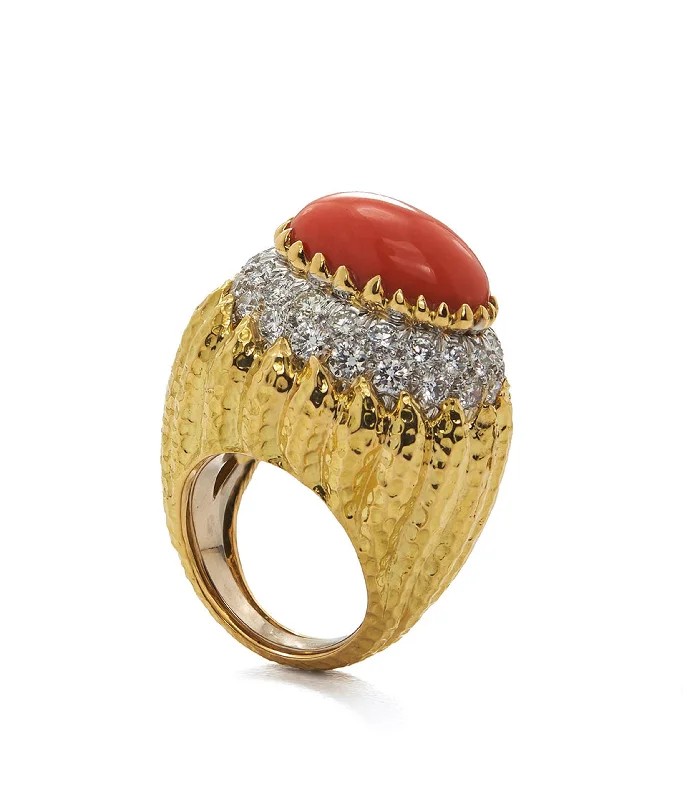 women delicate rings -Mount Olympus Ring, Coral