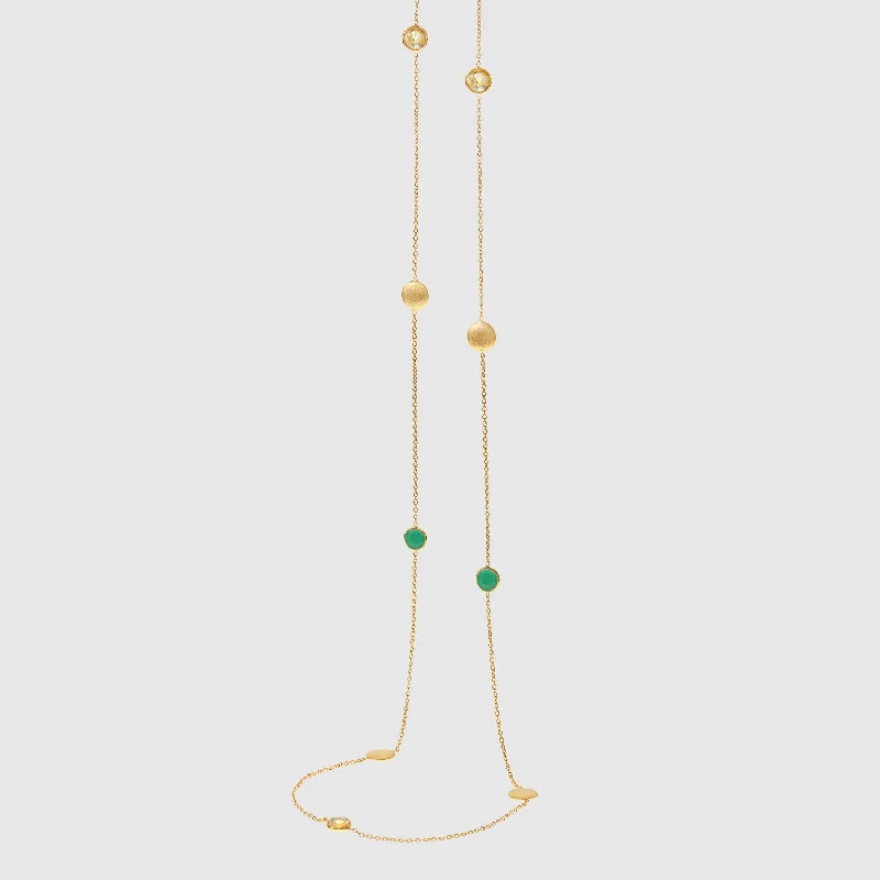 women layered necklaces -Como Citrine, Chrysoprase & Yellow Gold Vermeil Long Necklace