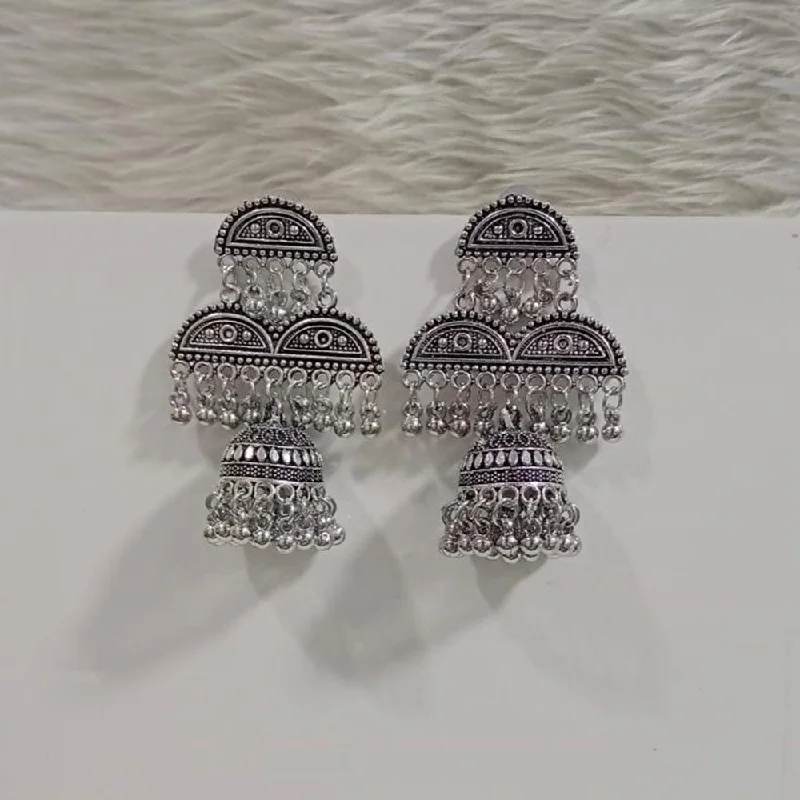 women elegant diamond earrings -Pooja Bangles Oxidised Plated Dangler Earrings