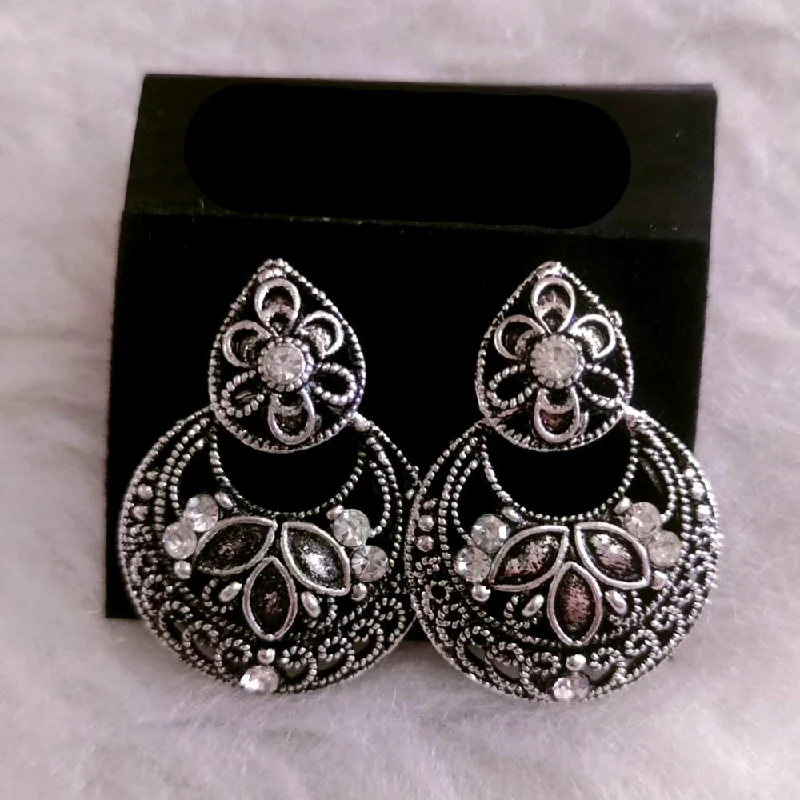 women luxury stud earrings -Khushboo Jewellers Oxidised Plated Dangler Earrings