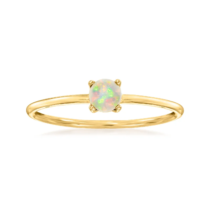 wedding rings and engagement rings sets -RS Pure by Ross-Simons Opal Ring in 14kt Yellow Gold