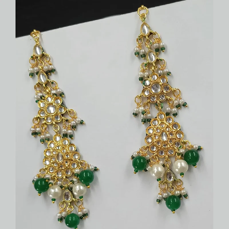 women modern earrings -Padmawati Bangles Gold Plated Kundan Stone And Pearls Dangler Earrings