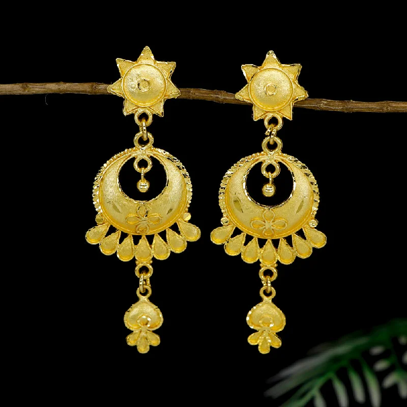 women classy earrings -Mahavir Gold Plated Dangler Earrings