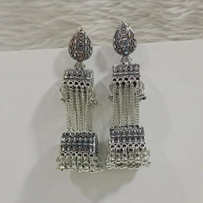 women geometric earrings -Pooja Bangles Oxidised Plated Dangler Earrings