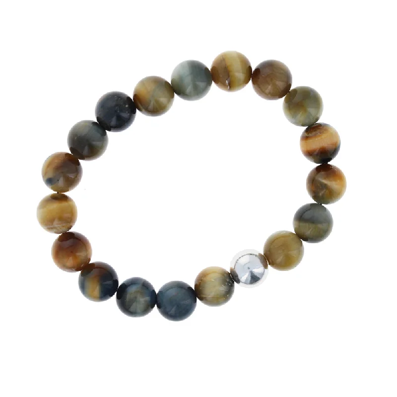 women rose gold bangles -Blue Tiger Eye Bracelet