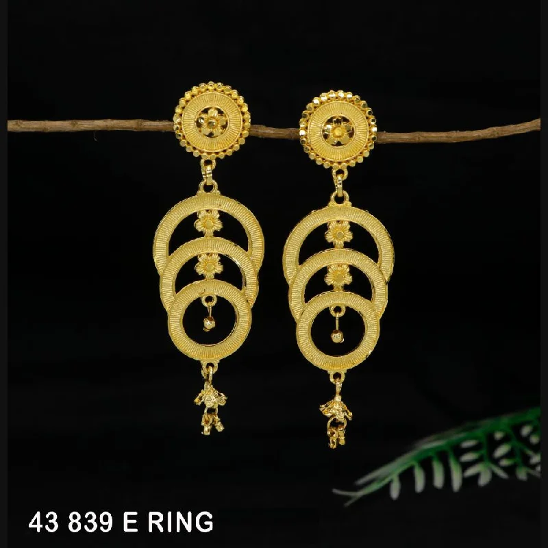 women gemstone stud earrings -Mahavir Gold Plated Dangler Earrings