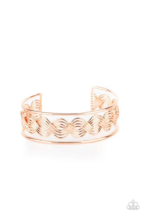 women double chain bracelets -WEAVE An Impression Copper Bracelet