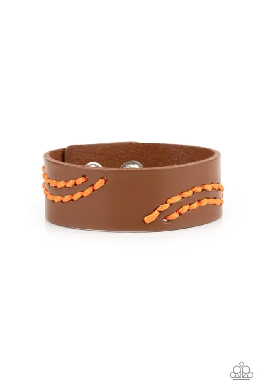 women custom engraved bangles -Harmonic Horizons Orange Urban Bracelet