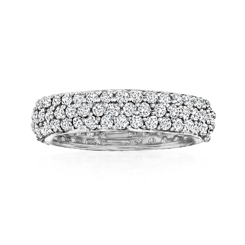 princess cut engagement rings -Ross-Simons Pave Diamond Eternity Band in 14kt White Gold