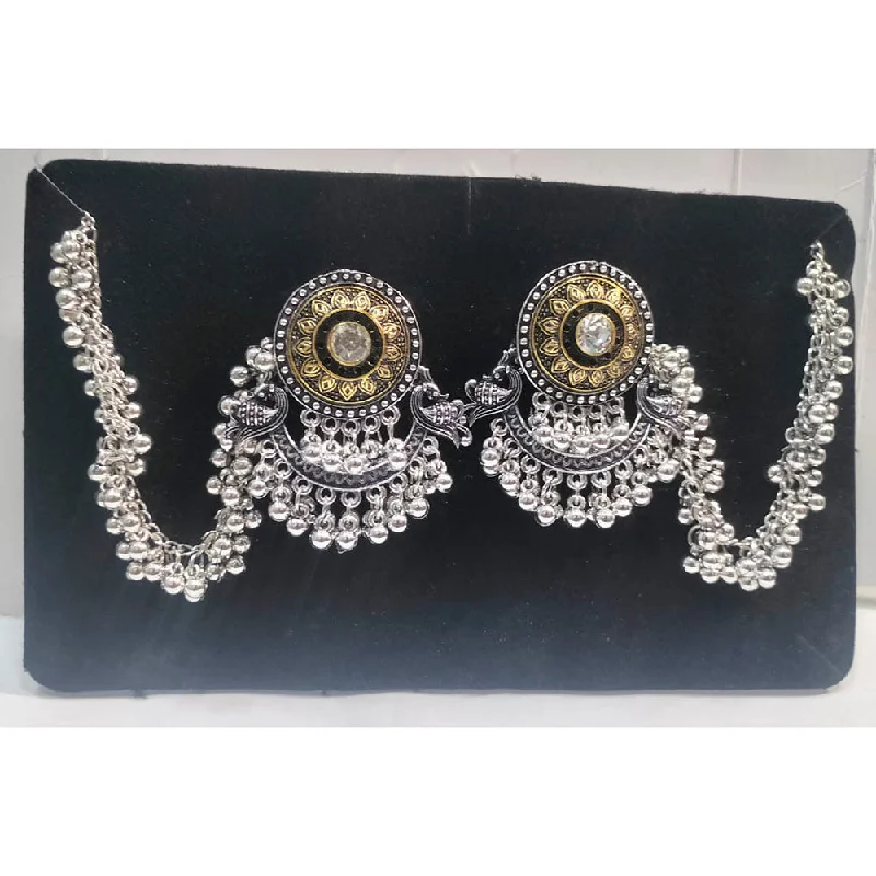 women hoop earrings -Manisha Jewellery Oxidised Plated Kanchain Dangler Earrings