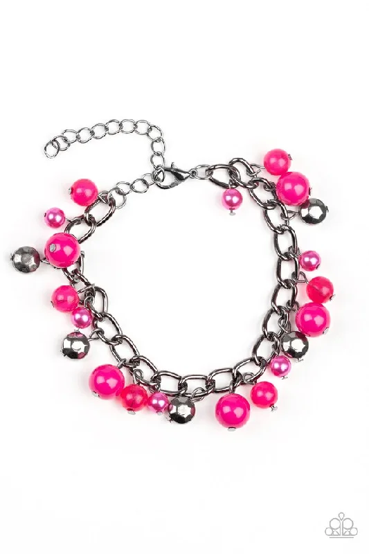 women adjustable bracelets -Hold My Drink Pink Bracelet