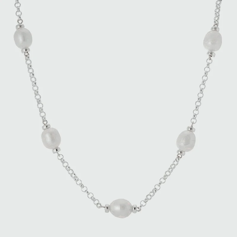 women vintage-style necklaces -Courtfield Freshwater Pearl & Sterling Silver Necklace