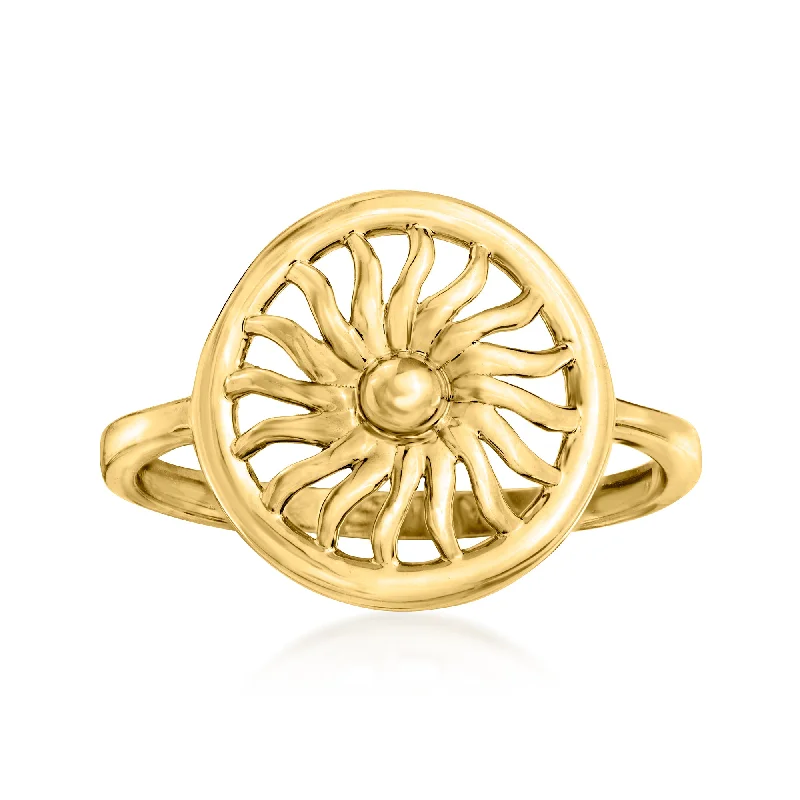 gold engagement rings -RS Pure by Ross-Simons 14kt Yellow Gold Sun Circle Ring