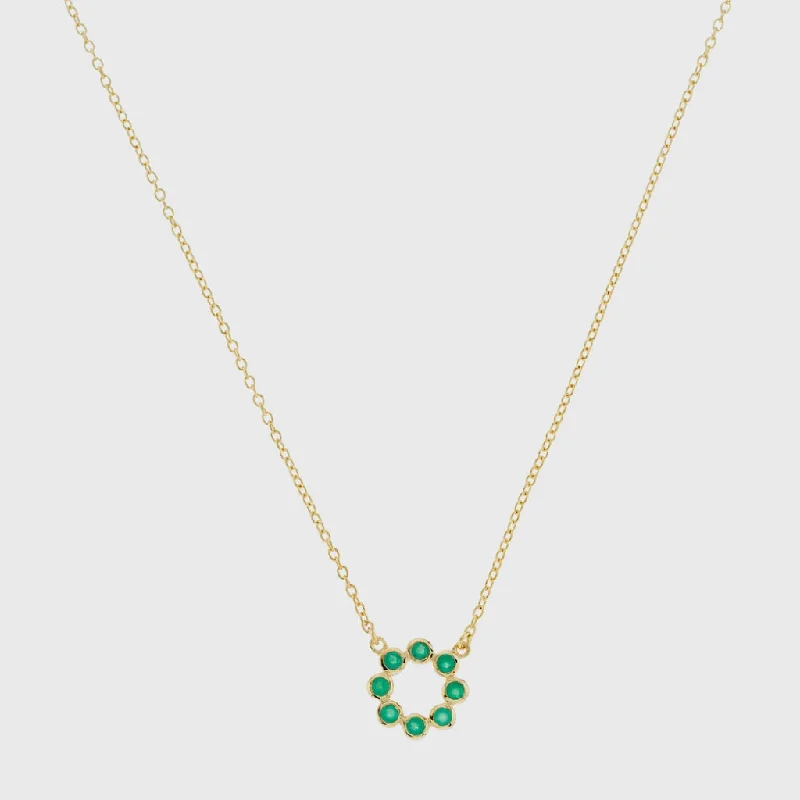 women circular necklaces -Ortigia Mini Chrysoprase & Gold Vermeil Necklace