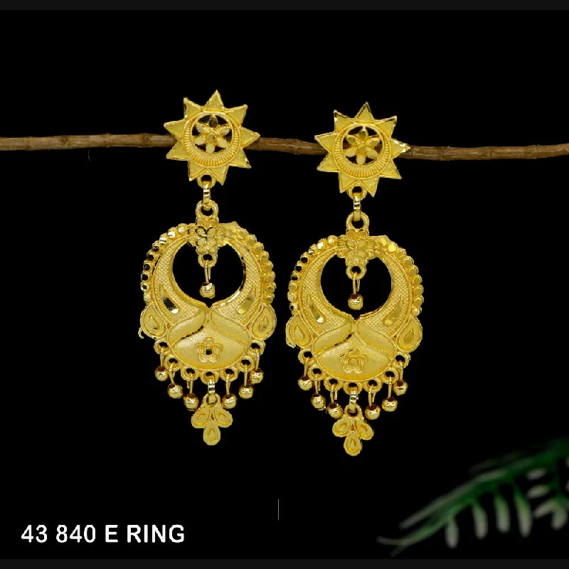 women pearl drop earrings -Mahavir Gold Plated Dangler Earrings