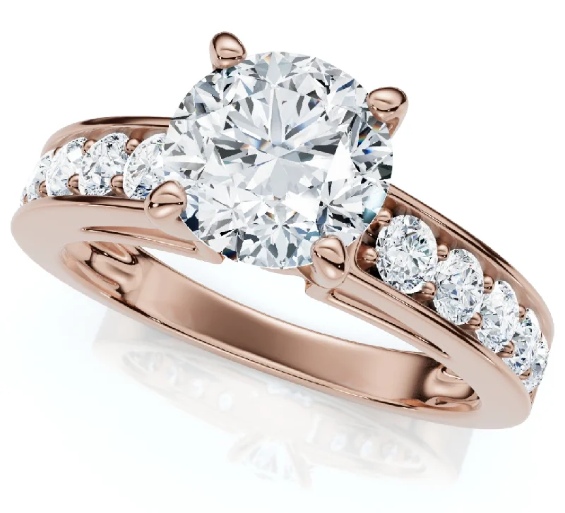 yellow gold engagement rings -Certified 3Ct Diamond Engagement Ring Cathedral 14k Gold Lab Grown Size: 7.5