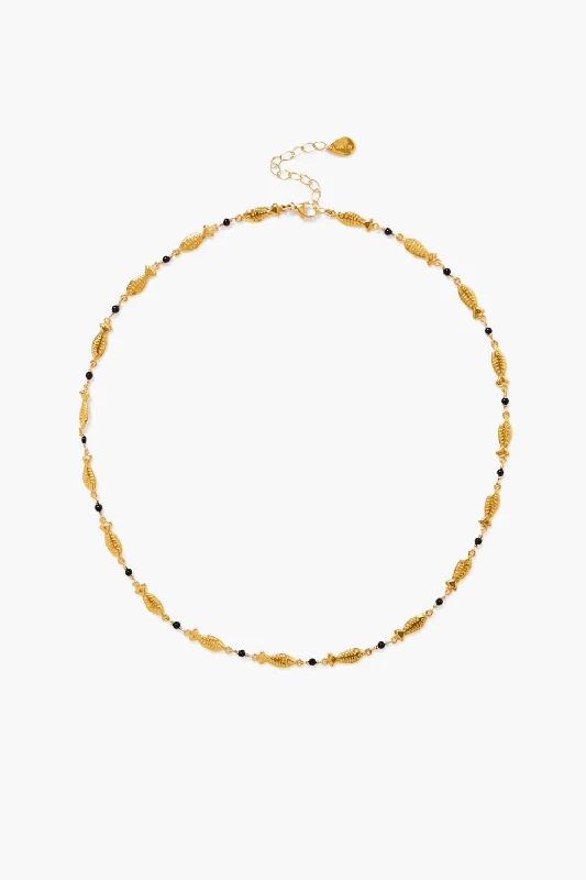 women choker necklaces -Minnow Necklace Onyx Mix