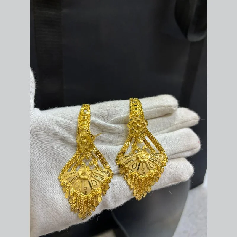 women bold earrings -Pari Art Jewellery Gold Forming Dangler Earrings