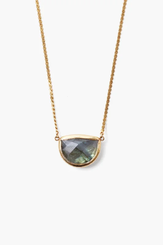 women long necklaces -Labradorite Luna Necklace