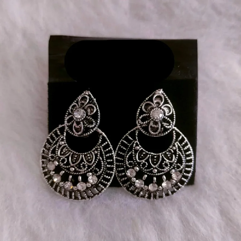 women retro earrings -Khushboo Jewellers Oxidised Plated Dangler Earrings