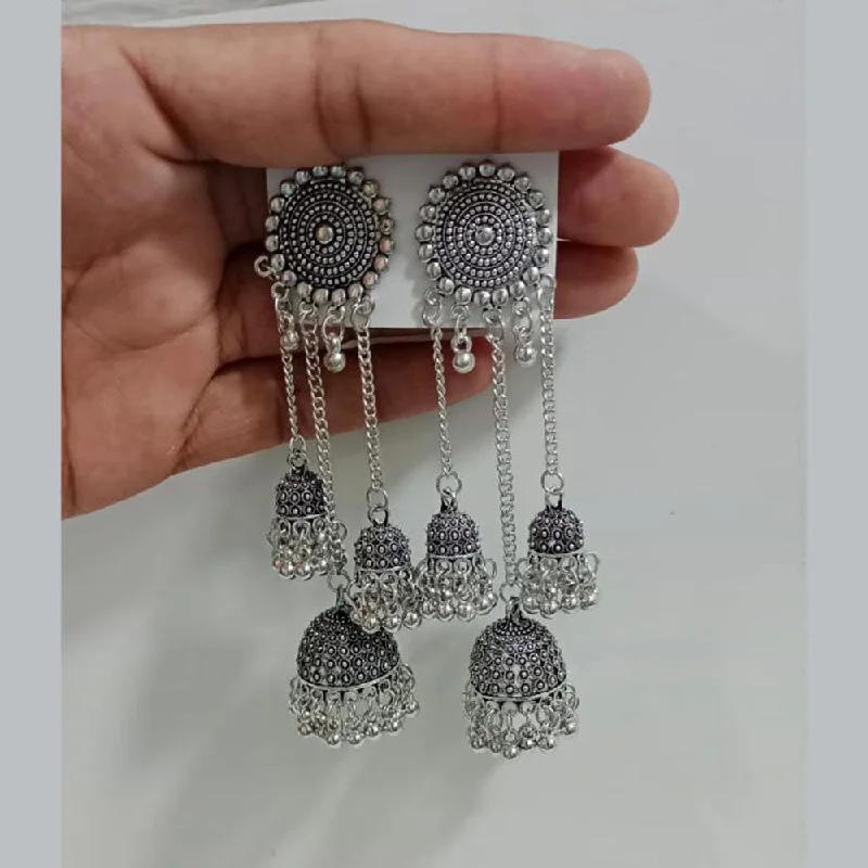 women sapphire earrings -Pooja Bangles Oxidised  Plated Dangler Earrings