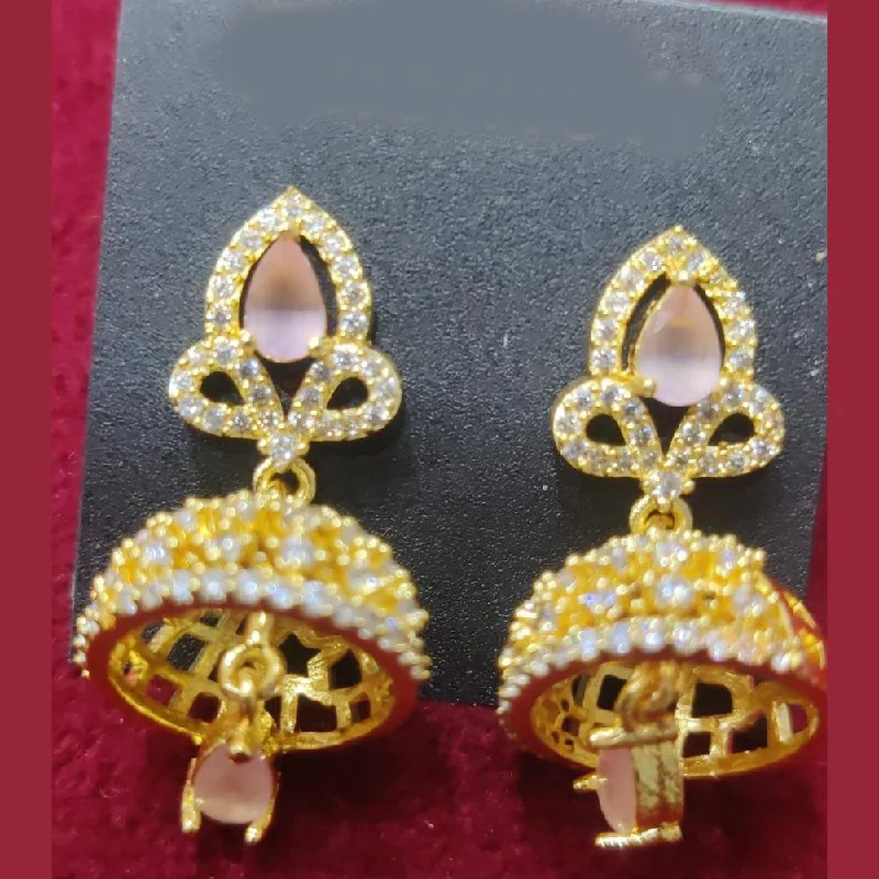 women pearl drop earrings -Manisha Jewellery Gold Plated Austrian Stone Jhumki Earrings