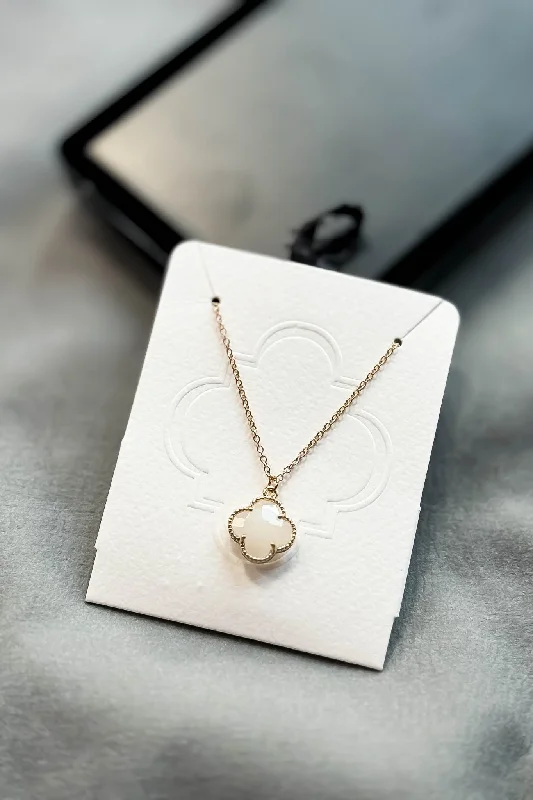 women chic necklaces -Sophia White Necklace