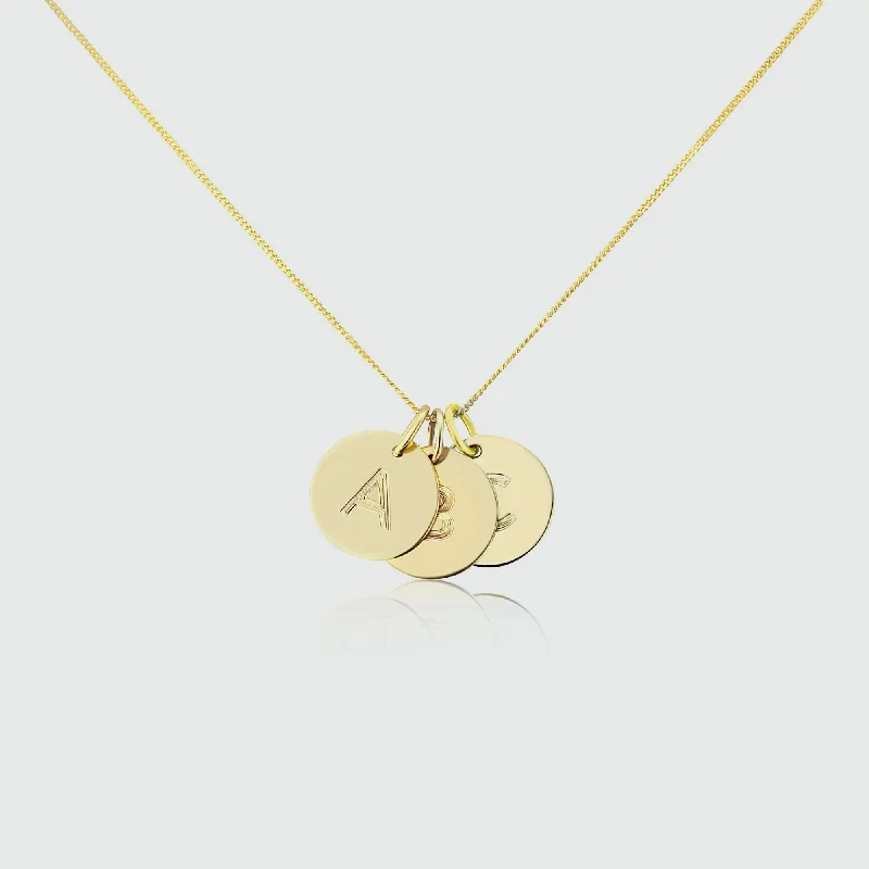 women zodiac necklaces -Westbourne 9ct Yellow Gold Disc Trio Necklace