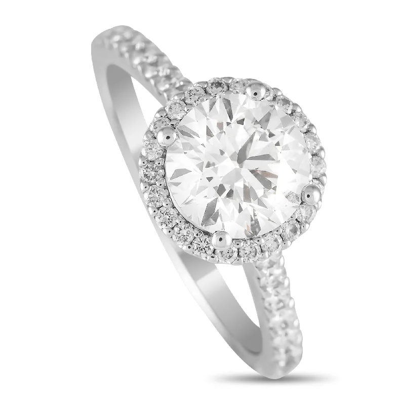 halo diamond engagement rings -LB Exclusive 14K White Gold 1.99ct Lab Grown Diamond Ring MF35-111224