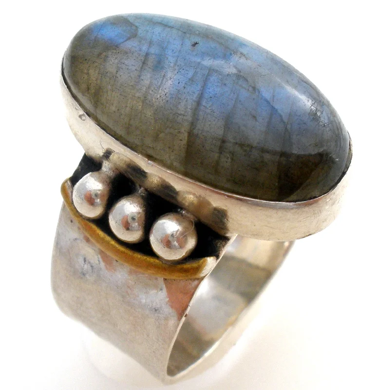 women luxury rings -Labradorite Sterling Silver Size 6 Vintage