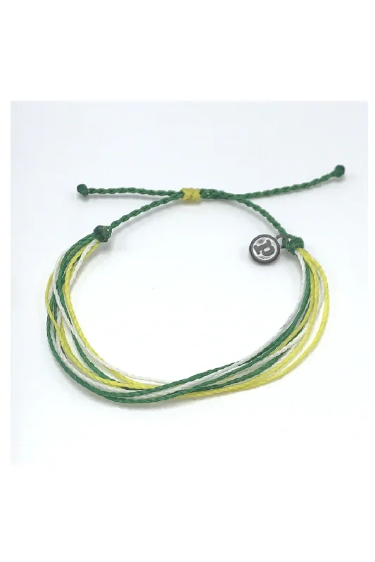 women double band bracelets -CUSTOM PURA VIDA BRACELET | GREEN, YELLOW & WHITE