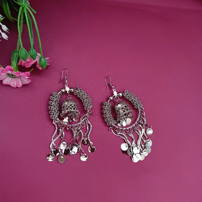 women gold stud earrings -Bhavi Jewels Oxidised Plated Dangler Earrings