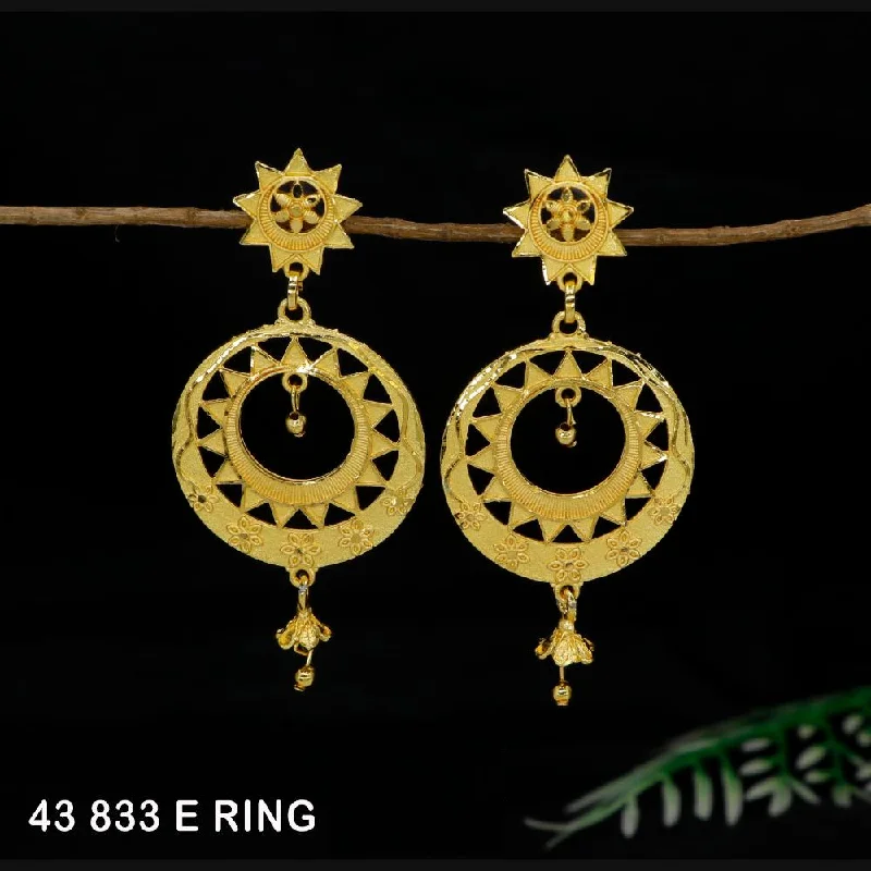 women chunky earrings -Mahavir Gold Plated Dangler Earrings