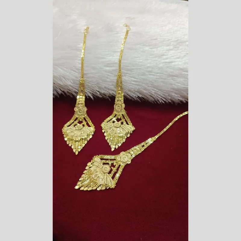 women bold earrings -Pari Art Jewellery Forming Dangler Earrings With Maangtikka