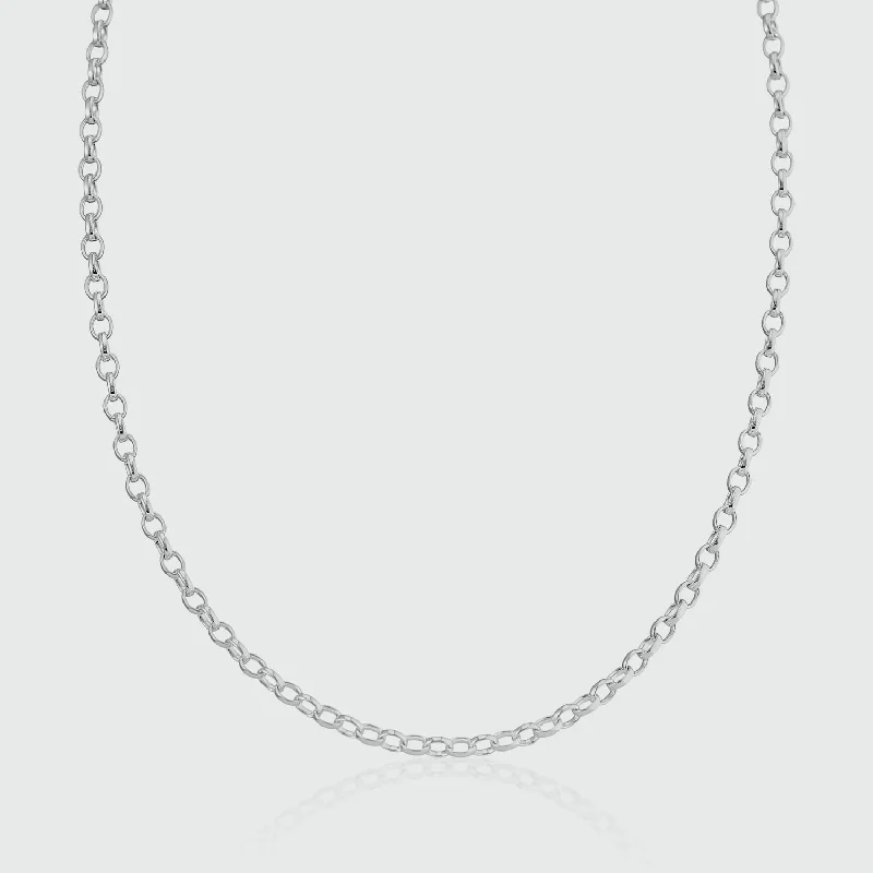 women minimalist gold necklaces -Shalcomb Sterling Silver Belcher Link Necklace