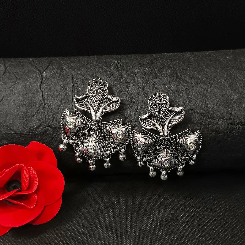 women cubic zirconia earrings -Bhavi Jewels Oxidised Plated Dangler Earrings