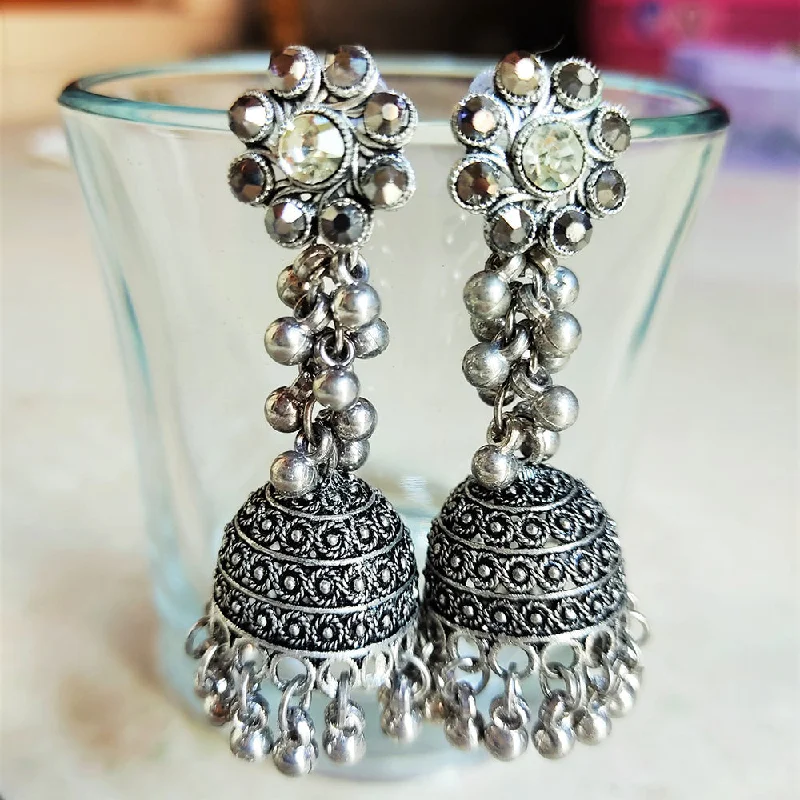 women diamond hoop earrings -H K Fashion Oxidised Plated Jhumki Earings