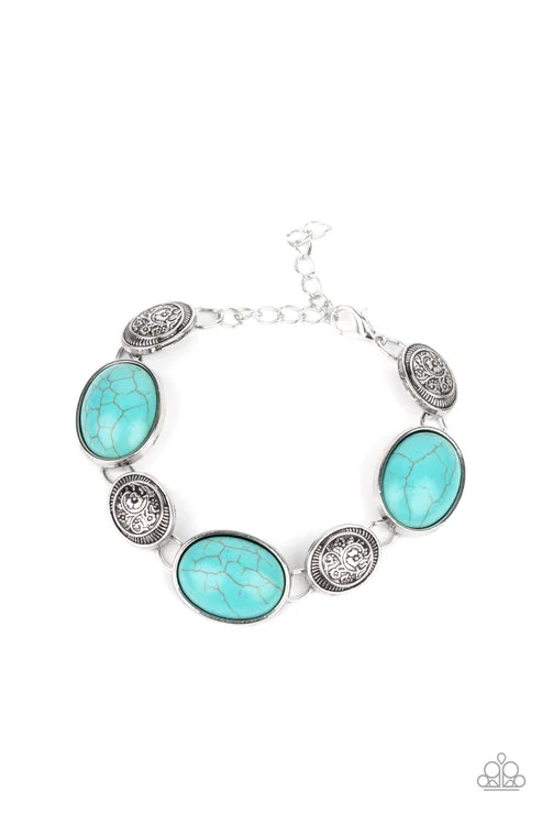 women custom charm bracelets -Cactus Country Blue Bracelet