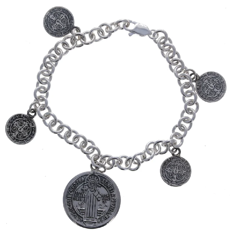 women infinity bracelets -St.Benedict Charm Bracelet