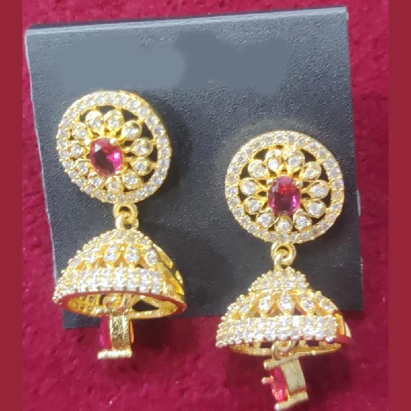 women birthstone earrings -Manisha Jewellery Gold Plated Austrian Stone Jhumki Earrings