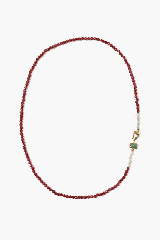 women adjustable necklaces -Santos Necklace Carnelian Mix