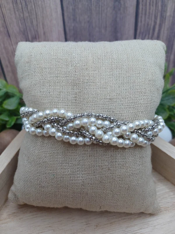 women minimalist bangles -White Pearl Bracelet/Anklet