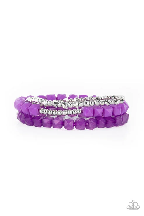 women silver bangles sets -Vacay Vagabond Purple Bracelet